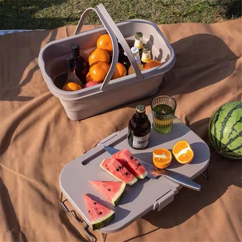 PicnicBasket™|広げるとテーブルに。持ち運べる多機能ピクニックバスケット