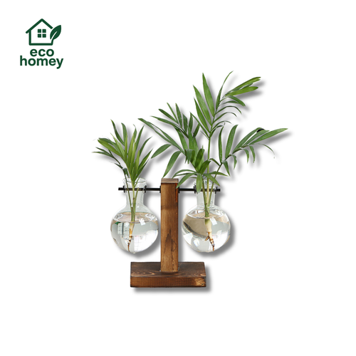 GreenVase™｜木とガラスで整う。植物をやさしく飾るナチュラルベース