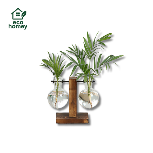 GreenVase™｜木とガラスで整う。植物をやさしく飾るナチュラルベース