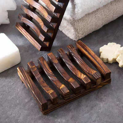 EcoDrain™｜Long-lasting soap. Natural wood soap dish.