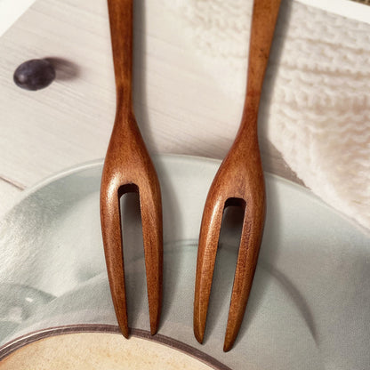 EcoFork™｜木のぬくもりで味わう。天然木の二又フルーツ＆デザートフォーク