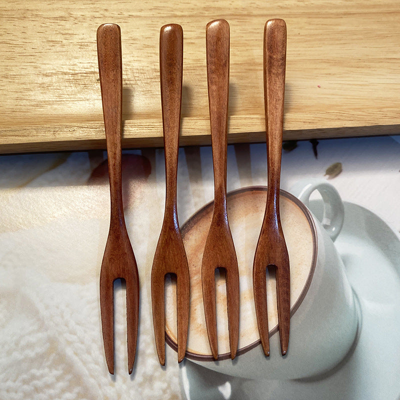 EcoFork™｜木のぬくもりで味わう。天然木の二又フルーツ＆デザートフォーク