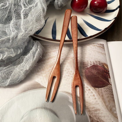 EcoFork™｜木のぬくもりで味わう。天然木の二又フルーツ＆デザートフォーク