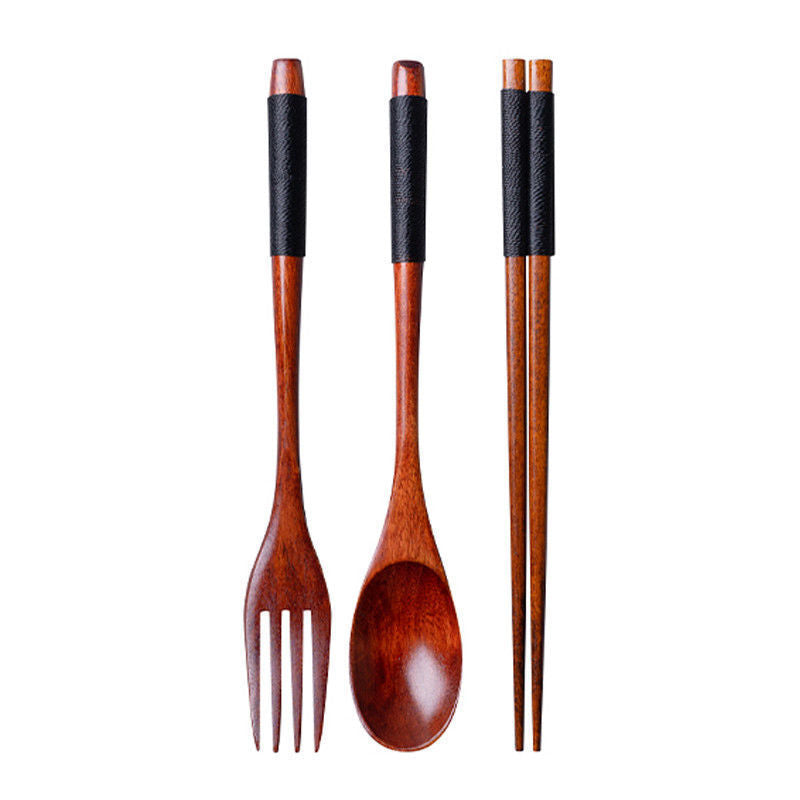 WoodTrio™｜木のぬくもりを、持ち歩く。天然楠木カトラリー3点セット