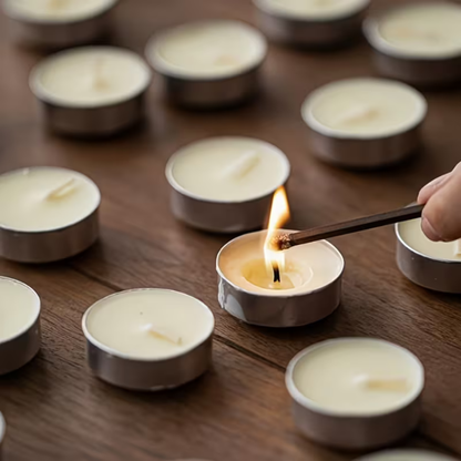 《50個入》Hotto™｜やさしく灯る、白いティーライトキャンドル